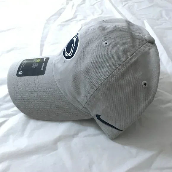 NEW Nike Heritage 86 Cotton Cap Penn State Lion Head Logo Adjustable Gray Hat - Picture 6 of 11